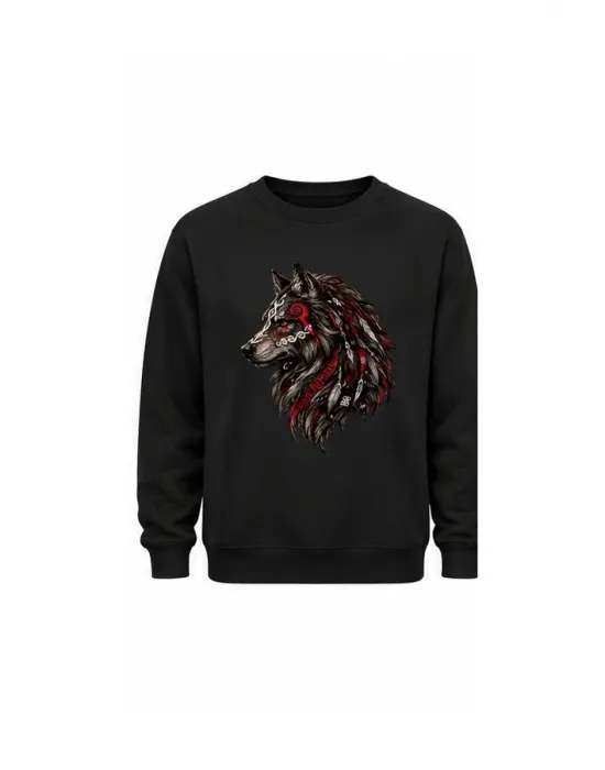 Mezatçı Dayı Kurt V11 Baskılı Uzun Kollu Sweatshirt