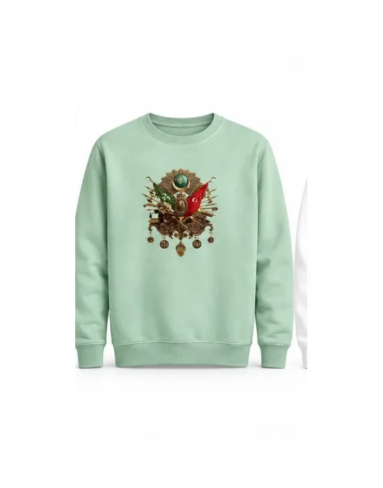 Mezatçı Dayı Osmanlı Tuğrası Baskılı Uzun Kollu Sweatshirt