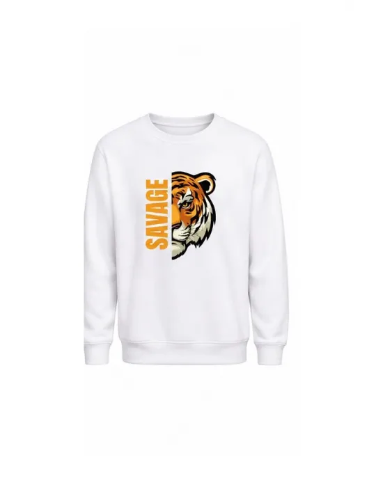 Mezatçı Dayı Savage Kaplan Baskılı Uzun Kollu Sweatshirt