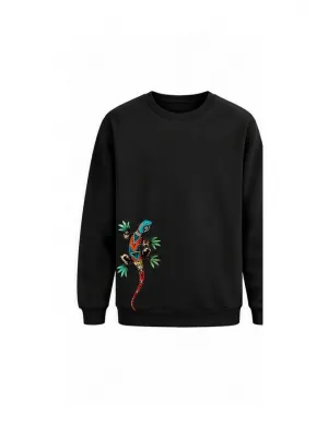 Mezatçı Dayı Kertenkele Baskılı Uzun Kollu Sweatshirt