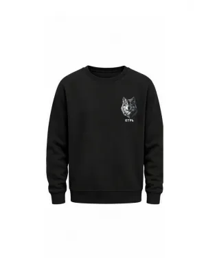Mezatçı Dayı Kurt V8 Minimal Baskılı Uzun Kollu Sweatshirt
