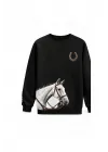 Mezatçı Dayı At Baskılı Uzun Kollu Sweatshirt