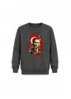 Mezatçı Dayı Atatürk Silüeti Baskılı Uzun Kollu Sweatshirt