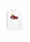 Mezatçı Dayı Arabalı Ayı Baskılı Uzun Kollu Sweatshirt