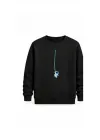 Mezatçı Dayı Astronot Baskılı Uzun Kollu Sweatshirt