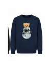 Mezatçı Dayı Şapkalı Ayı Baskılı Uzun Kollu Sweatshirt