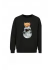 Mezatçı Dayı Şapkalı Ayı Baskılı Uzun Kollu Sweatshirt