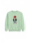 Mezatçı Dayı Astronot Ayı Baskılı Uzun Kollu Sweatshirt