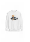 Mezatçı Dayı Ayı ve Araba Baskılı Uzun Kollu Sweatshirt