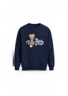 Mezatçı Dayı Ayı ve Araba Baskılı Uzun Kollu Sweatshirt