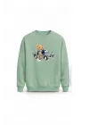 Mezatçı Dayı Ayı ve Araba Baskılı Uzun Kollu Sweatshirt