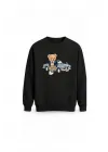 Mezatçı Dayı Ayı ve Araba Baskılı Uzun Kollu Sweatshirt