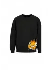 Mezatçı Dayı Garfield Baskılı Uzun Kollu Sweatshirt