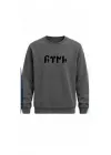 Mezatçı Dayı Göktürk Sembolü Baskılı Uzun Kollu Sweatshirt