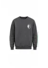 Mezatçı Dayı Küçük Gri Kurt Baskılı Uzun Kollu Sweatshirt