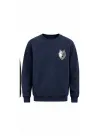 Mezatçı Dayı Küçük Gri Kurt Baskılı Uzun Kollu Sweatshirt