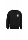 Mezatçı Dayı Küçük Gri Kurt Baskılı Uzun Kollu Sweatshirt