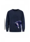 Mezatçı Dayı At Başı Baskılı Uzun Kollu Sweatshirt