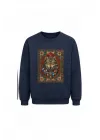 Mezatçı Dayı Halı Desenli Kurt Baskılı Uzun Kollu Sweatshirt