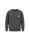 Mezatçı Dayı Kırmızı Kurt Küçük Baskı Baskılı Uzun Kollu Sweatshirt