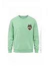 Mezatçı Dayı Kırmızı Kurt Küçük Baskı Baskılı Uzun Kollu Sweatshirt