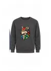 Mezatçı Dayı Kurt V6 Siyah Baskılı Uzun Kollu Sweatshirt