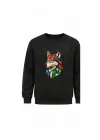 Mezatçı Dayı Kurt V6 Siyah Baskılı Uzun Kollu Sweatshirt