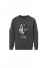 Mezatçı Dayı Kurt V8 Baskılı Uzun Kollu Sweatshirt