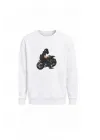 Mezatçı Dayı Motorcu Baskılı Uzun Kollu Sweatshirt