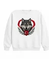 Mezatçı Dayı Hilal Yıldız Bozkurt Baskılı Beyaz Uzun Kollu Sweatshirt