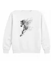 Mezatçı Dayı Koşan Bozkurt Baskılı Beyaz Uzun Kollu Sweatshirt