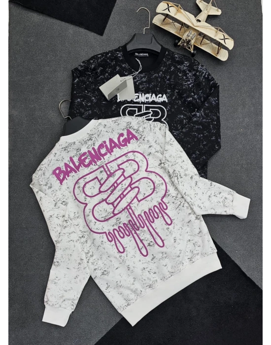 BALENCİAGA 2 İPLİK SWEAT BEYAZ