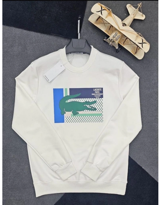 LACOSTE 2İPLİK SWEAT BEYAZ