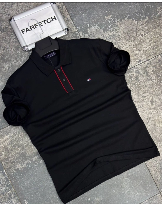 SİYAH POLO YAKA TOMMY