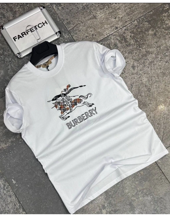 BEYAZ BURBERRY TİŞÖRT