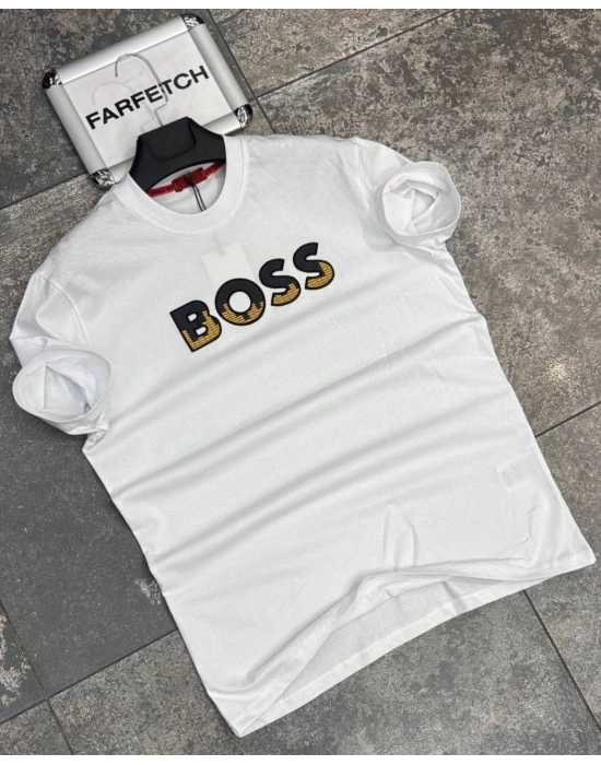 BEYAZ BOSS TİŞÖRT
