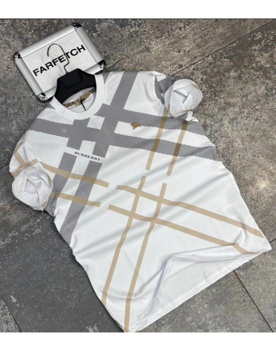 BEYAZ BURBERRY TİŞÖRT