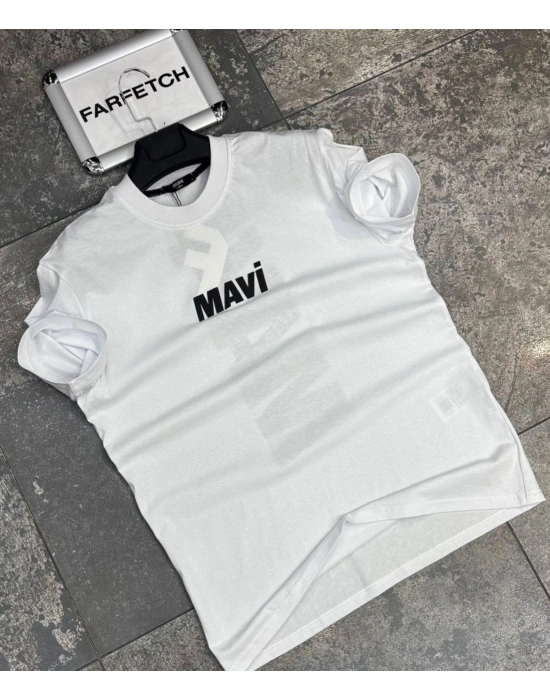 BEYAZ MAVİ TİŞÖRT