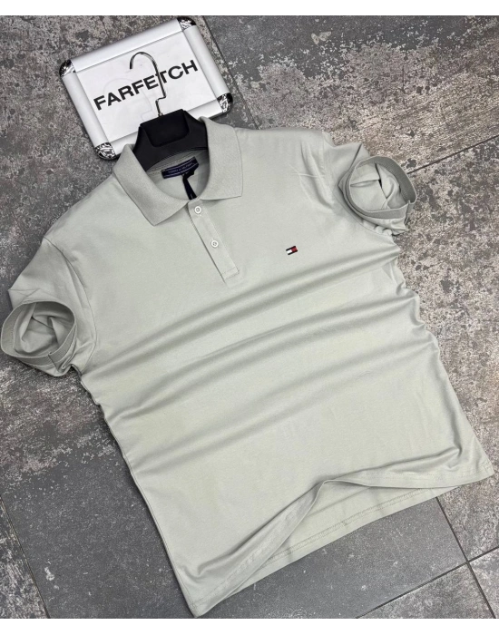 POLO YAKA TOMMY HİLFİGER GRİ
