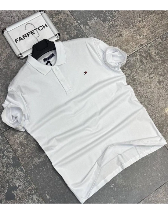 POLO YAKA TOMMY HİLFİGER BEYAZ