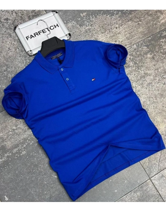 POLO YAKA TOMMY HİLFİGER SAKS MAVİ