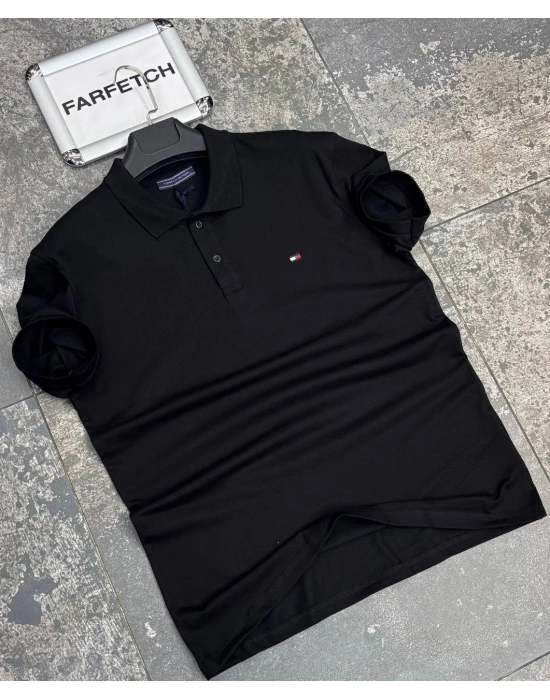 POLO YAKA TOMMY HİLFİGER SİYAH
