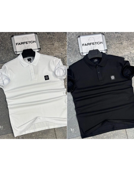 SİYAH STONE ISLAND POLO YAKA