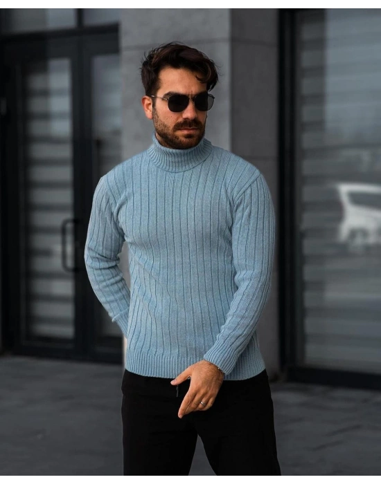 MAVİ RENK BOĞAZLI TRİKO