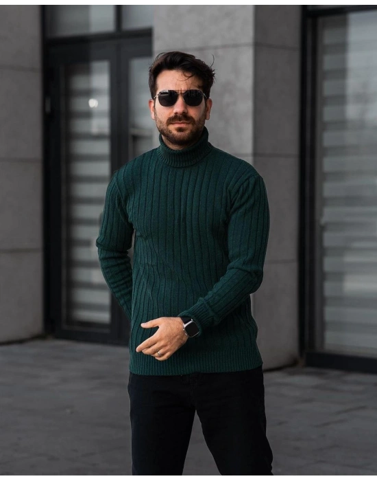 NEFTİ RENK BOĞAZLI TRİKO