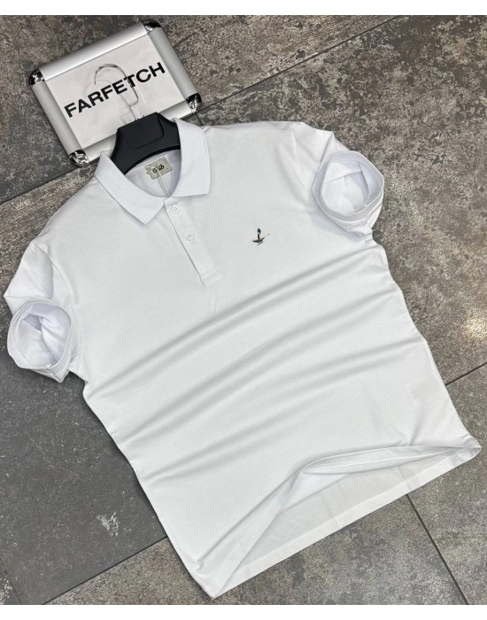 POLO YAKA BEYMEN BEYAZ