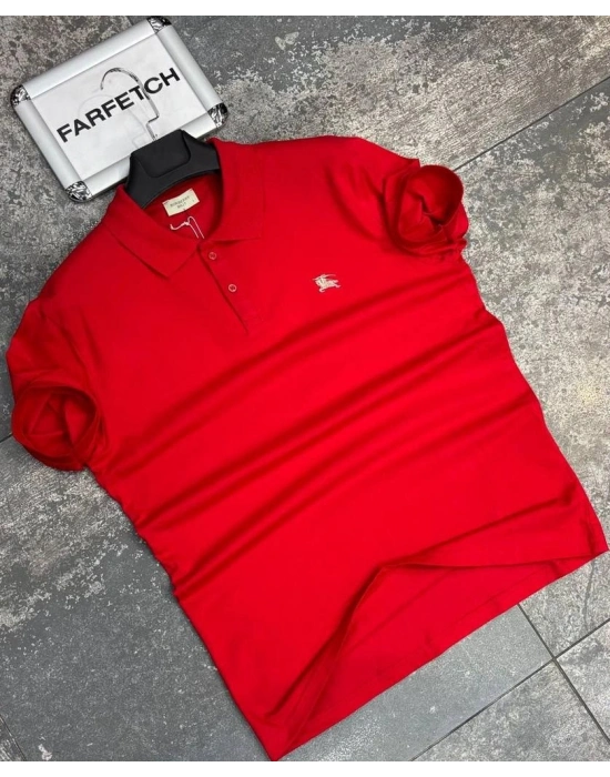 POLO YAKA BURBERRY KIRMIZI