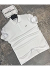 POLO YAKA LACOSTE BEYAZ