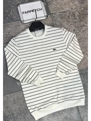BEYAZ LACOSTE 2 İPLİK SWEAT