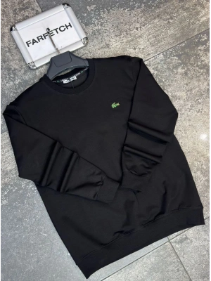 SİYAH LACOSTE 2 İPLİK SWEAT